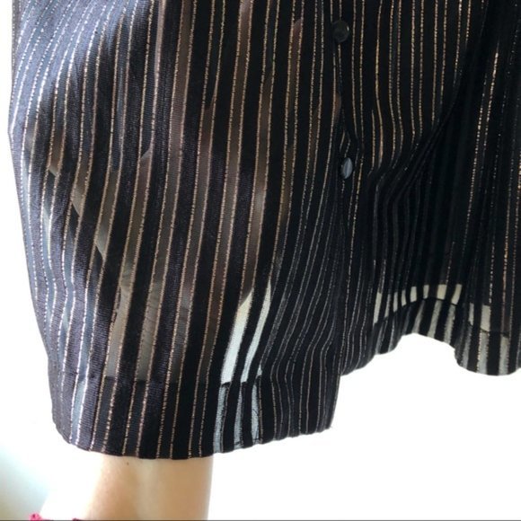 Vintage sheer disco striped shimmer plus size 2X - Picture 4 of 6